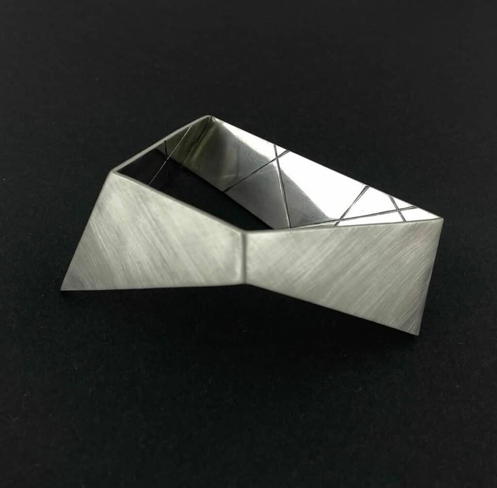 Geometric Silver Bangle
